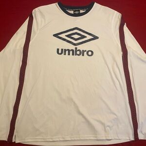 Umbro White and Black Long Sleeve Men's Tee